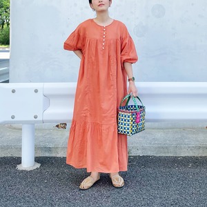 Apricot tiered dress