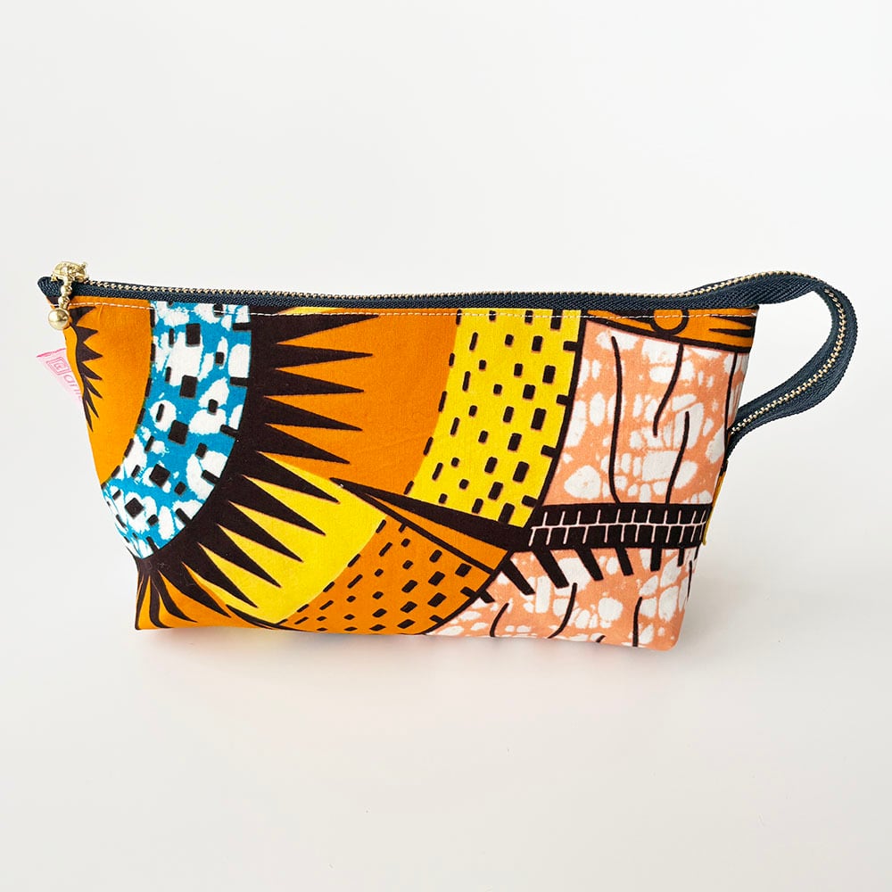 アフリカンプリント デイリーマルチポーチ サン・アーク コスメ ガジェット おしゃれ 収納