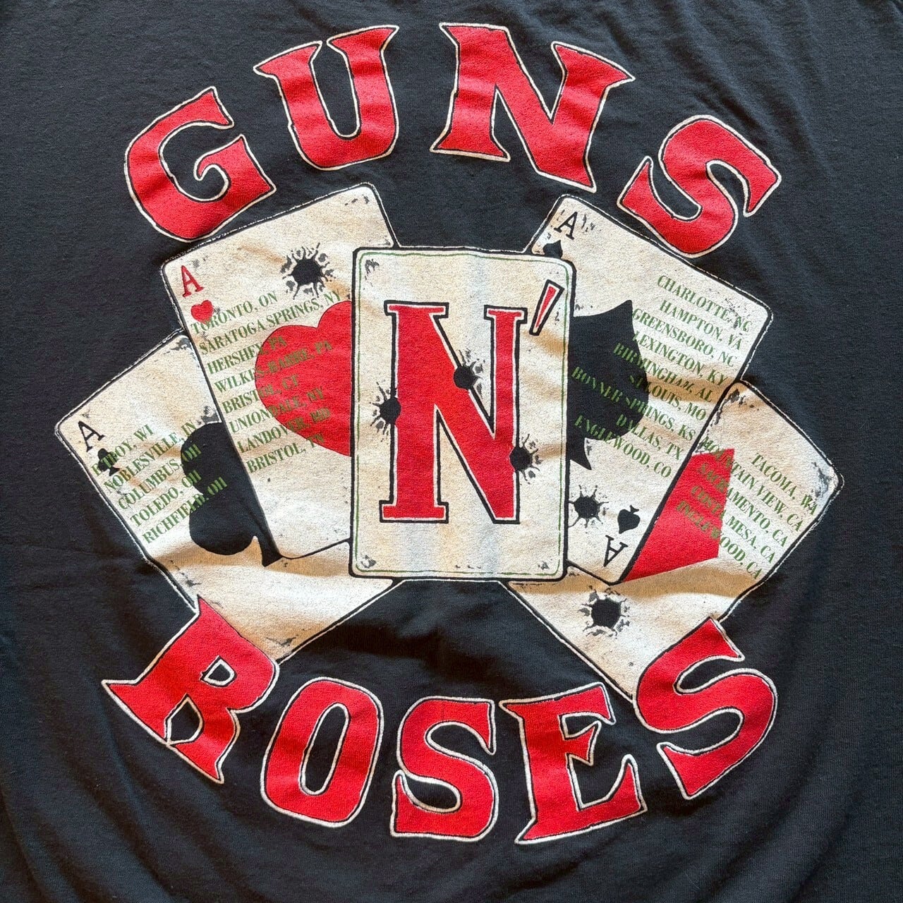 レア】90's USA製 GUNS N' ROSES バンド Tシャツ ガンズ ブラック 90