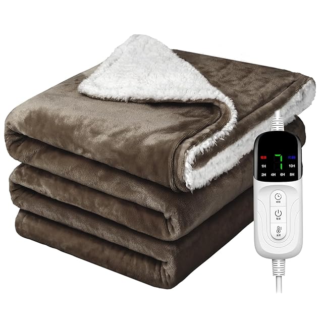 49【新品】電気毛布　ダークグレー　ブランケット　188×130　防寒　ひざ掛け 冷暖房・空調 29【新品】電気毛布 ダークグレー ブランケット 188×130