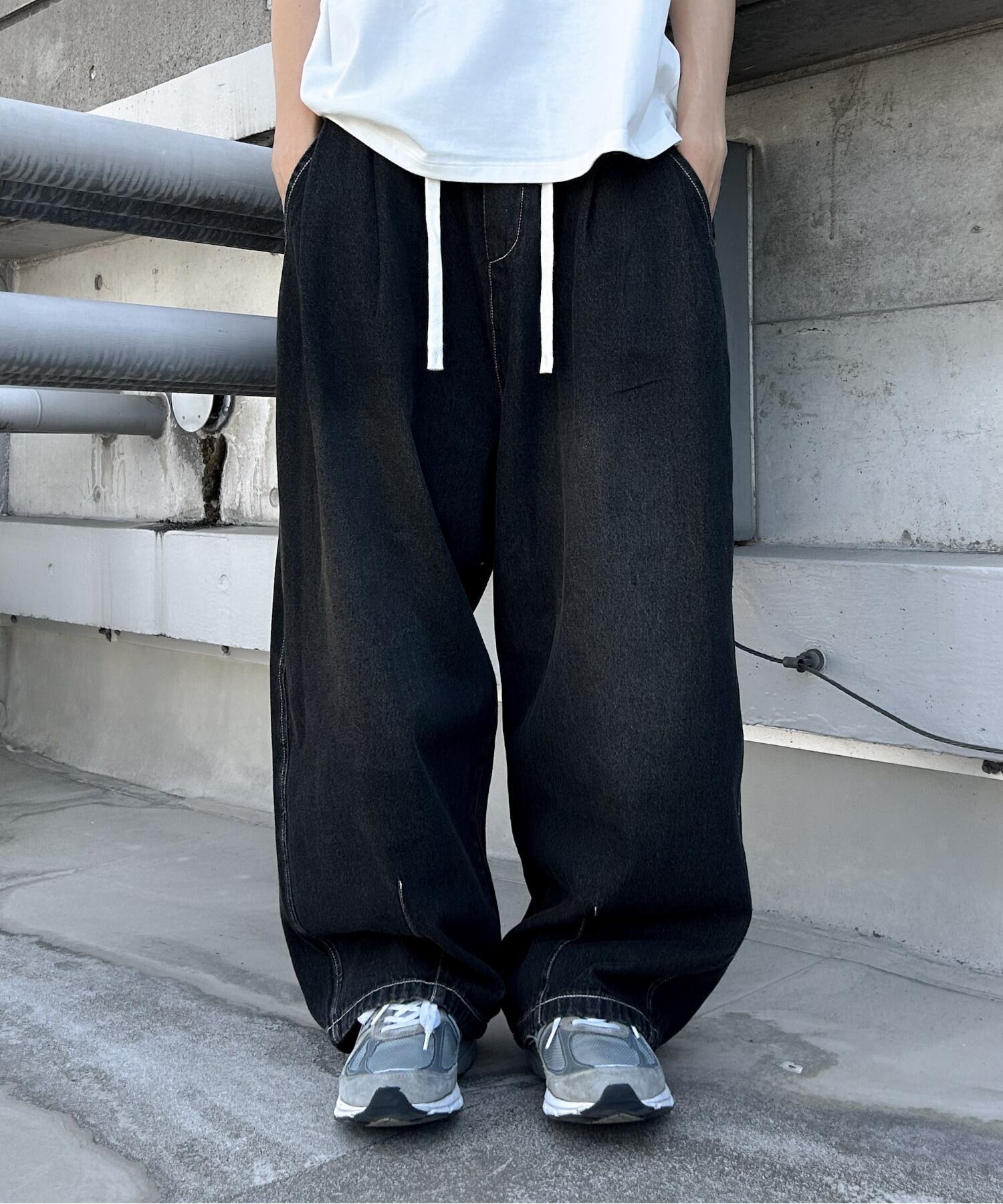 bbO】イージーコクーンワイドデニムパンツ | bashful base Oriental