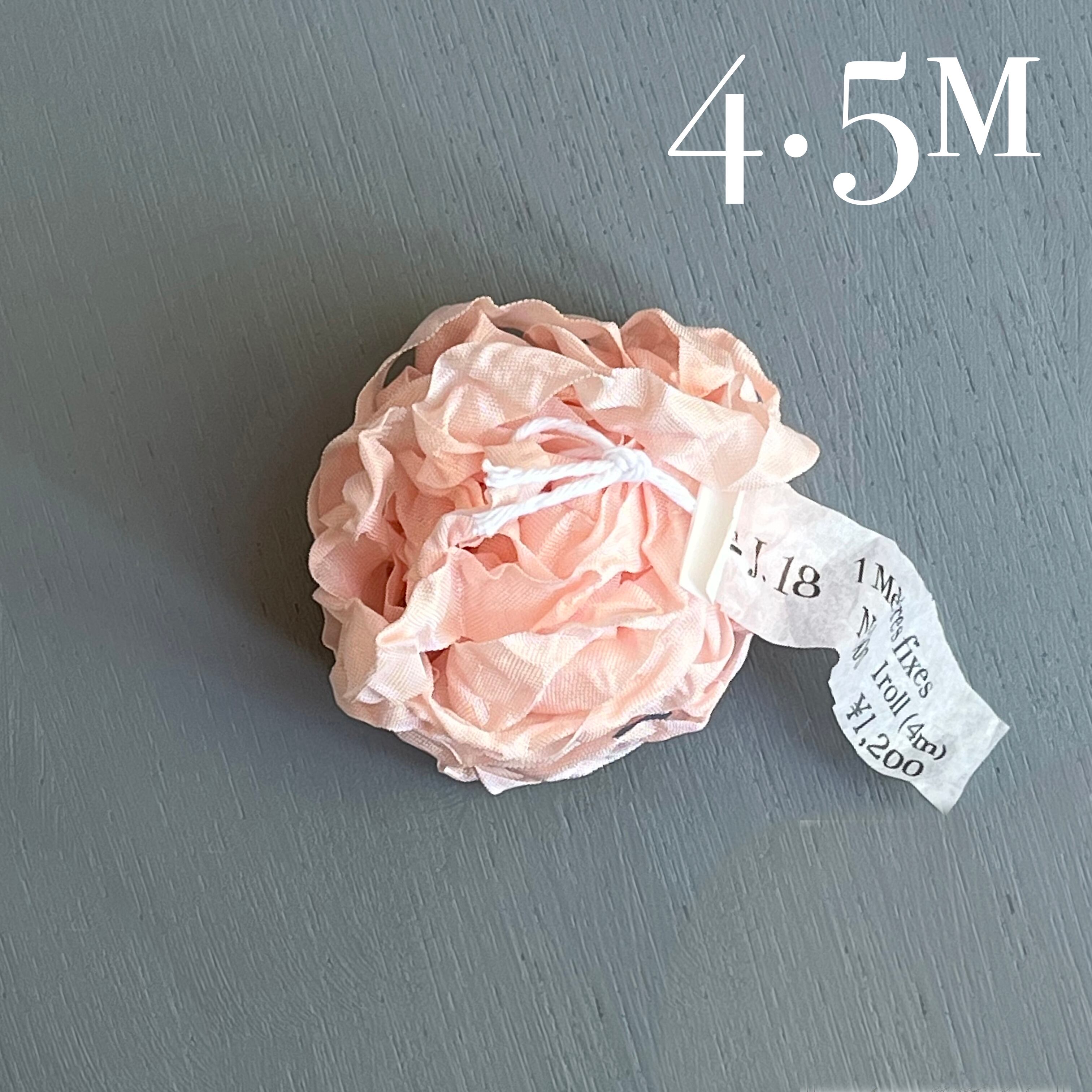 4.5mお得セット【アンティーク風 リボン】 シワ加工 crinkle/9.シモンペールピンクslmon pale pink クラフト ラッピング ハンドメイド素材(約12mm幅)