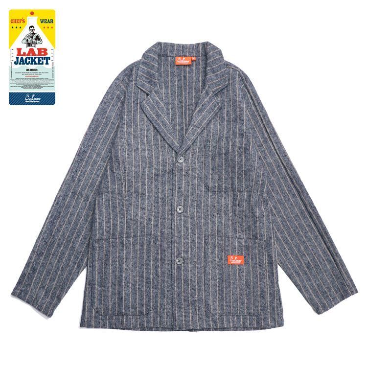 COOKMAN (クックマン) Lab.Jacket Wool Mix Stripe Gray (ラボ