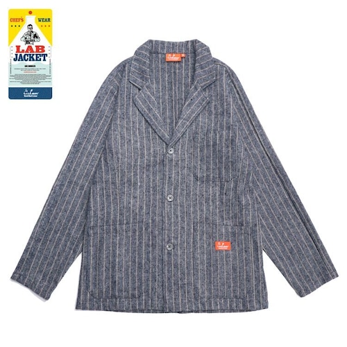 COOKMAN (クックマン) Lab.Jacket Wool Mix Stripe Gray (ラボジャケット ウールミックス ストライプ ライトグレー) 231-03415