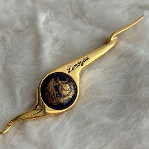 Limoges ゴールド　ブローチ　#855