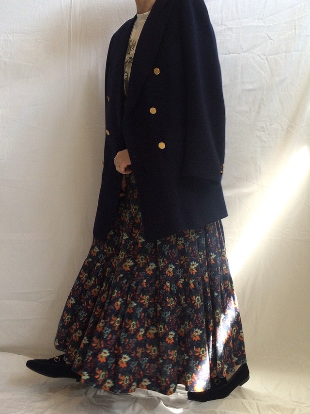 70s Floral Maxi Skirt