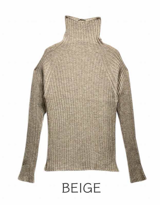 KNIT193-1【カシミヤシルクワイドリブタートルニット】 | enrica 公式通販