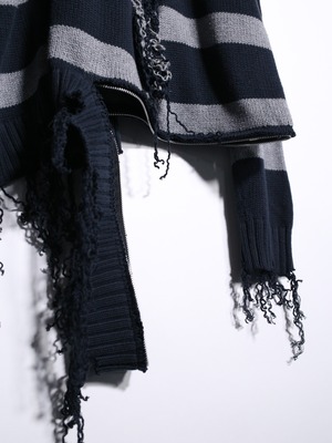 REMAKE / clash bolo × zip  border half zip knit