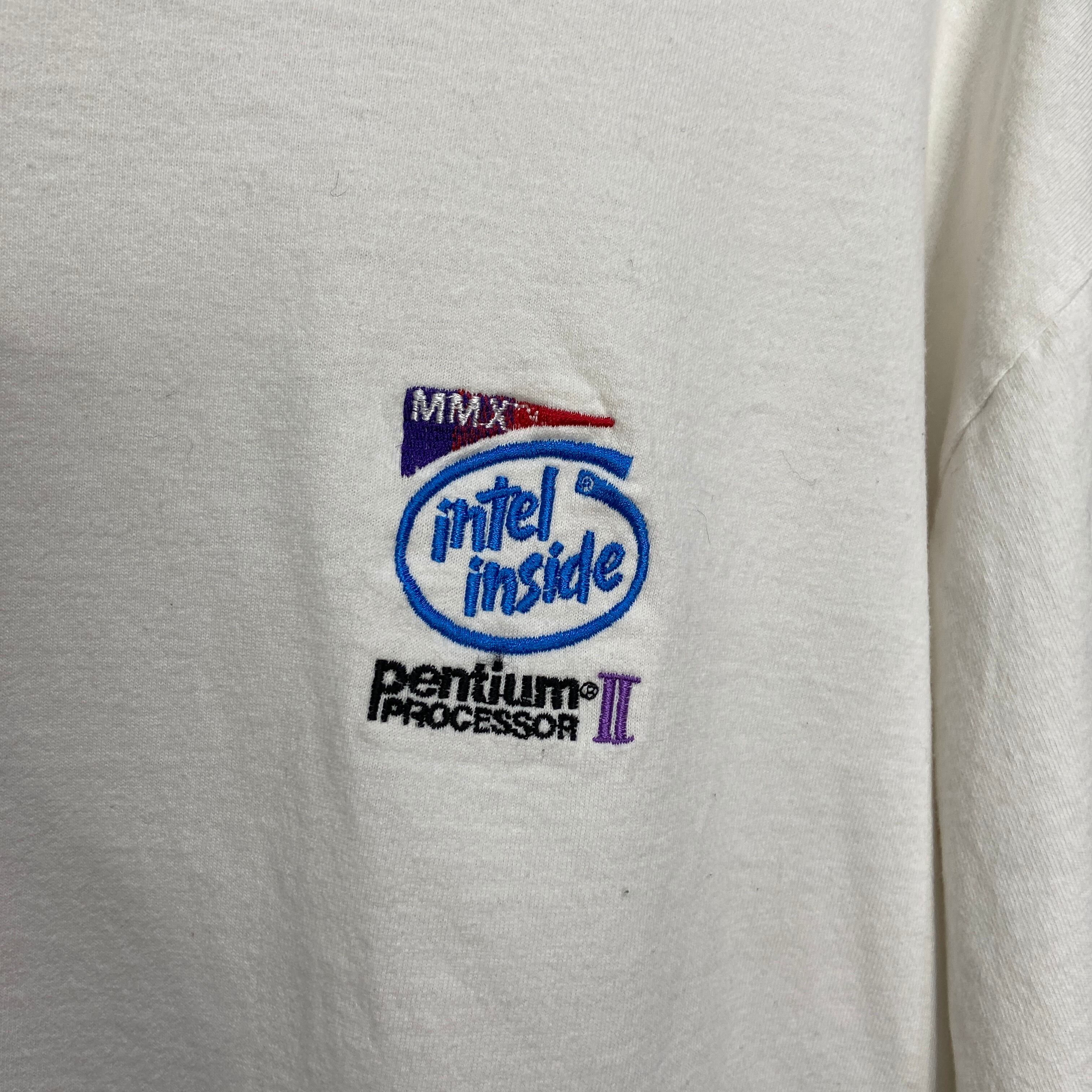 intel inside インテル 企業ロゴTシャツ 白 L コットン 白T | 古着屋 Uan