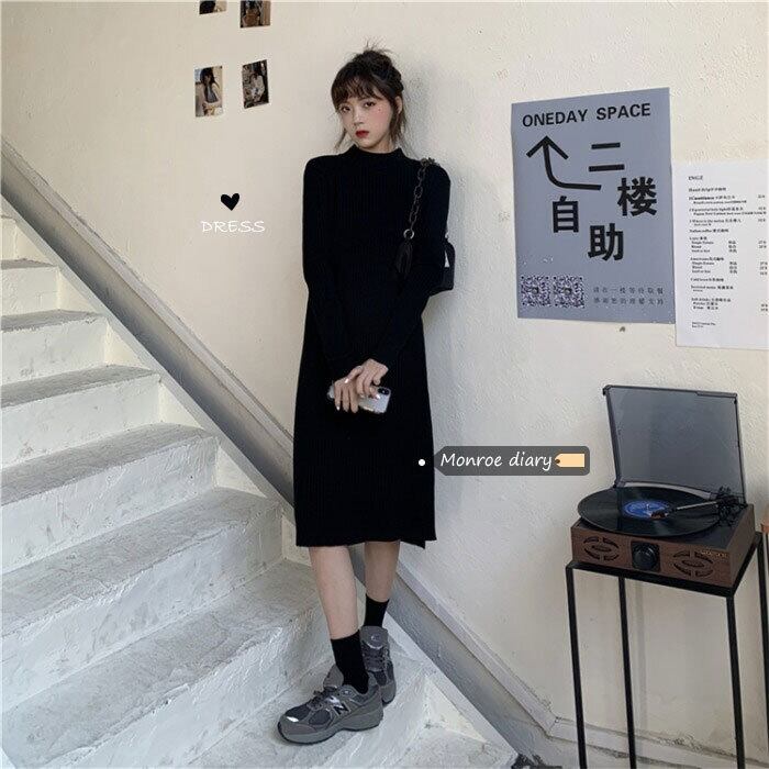 ニットドレス オータムウィンタースカート セーター 秋物 冬物 モンロー53768657762