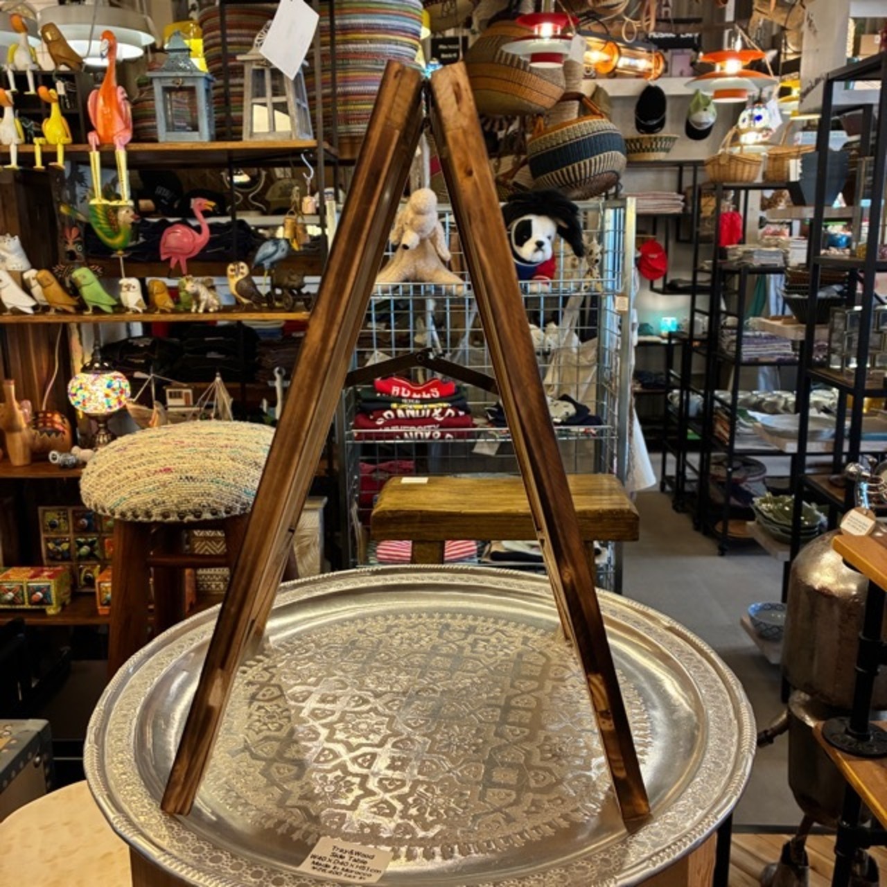 Wooden Chalkboard S / ウッデンチョークボード Sサイズ 看板 立てかけ スタンド 黒板 両面 折り畳み可 ウェルカムボード 店舗ディスプレイ 案内板 木製 アンティーク調 かわいい ナチュラル ウッド