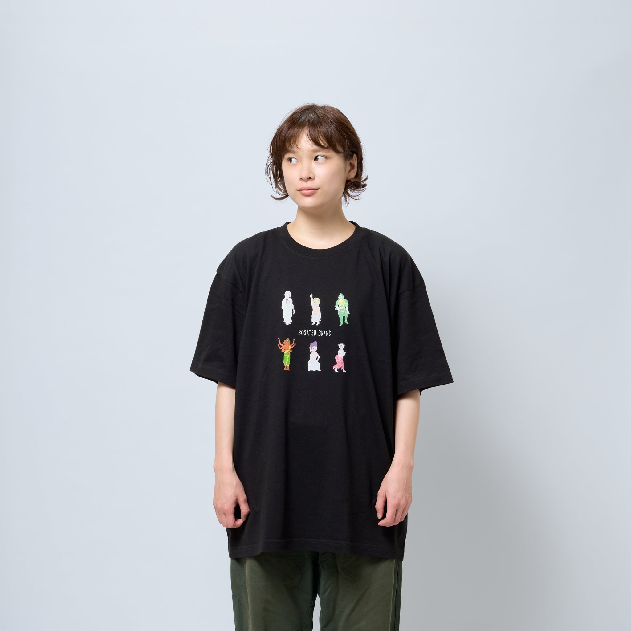 TRANSPLANTS プリントTシャツ Lサイズ ブラック 仏像といっしょに 2 Tシャツ (プリント) 6.2oz ホワイト/ブラック