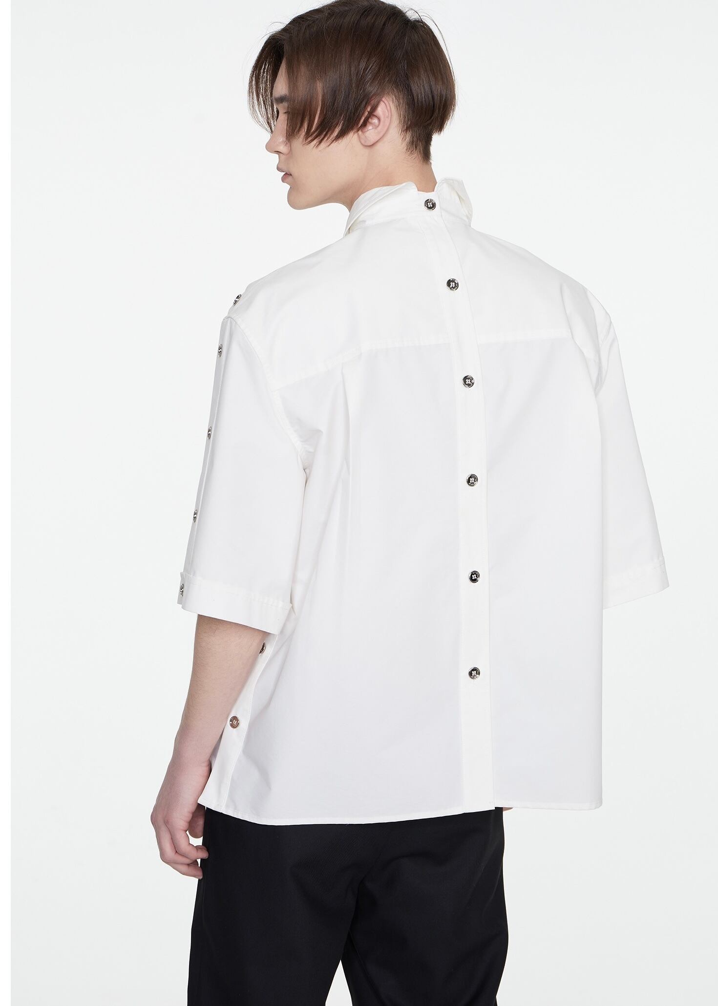 BLACK】シルバーメタルボタンシャツ | A CHINL1A -MENS-