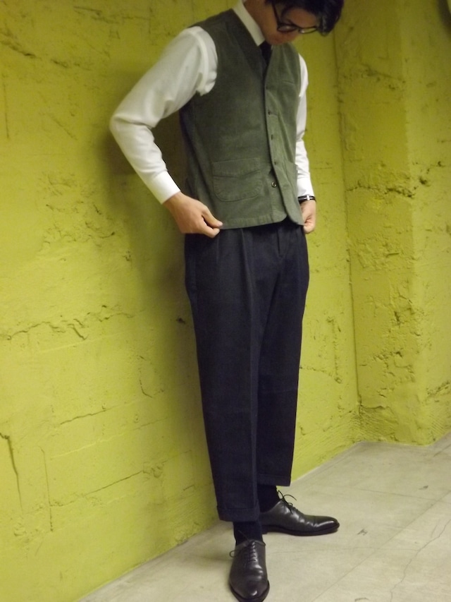 Mens [CM010] 40s Engineer Denim trouser   Wide 2tack  デニムトラウザーズ (クロキデニム）太め,ストレッチ,ワイドテーパード,モノマネー,