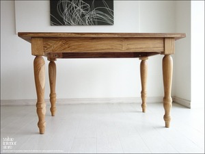 「　マツオ様、サイズオーダーテーブル　」オールドチーク無垢材 テーブルRusNa ダイニングテーブル カフェテーブル デスク 机 古材家具 什器 無垢材家具 幅120cm 送料無料