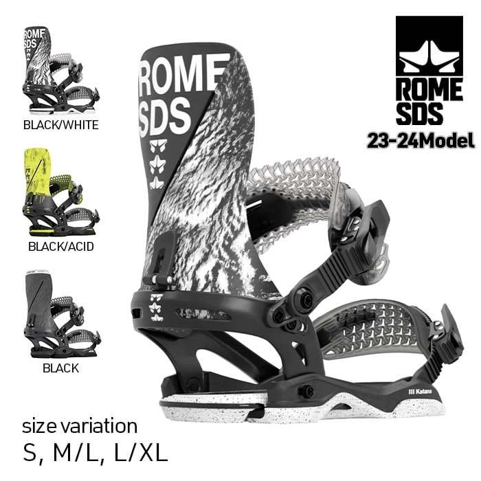23-24 ROME SDS KATANA ローム カタナ BLACK/WHITE BLACK/ACID BLACK バインディング バイン  ビンディング スノーボード スノボー メンズ | crass powered by BASE