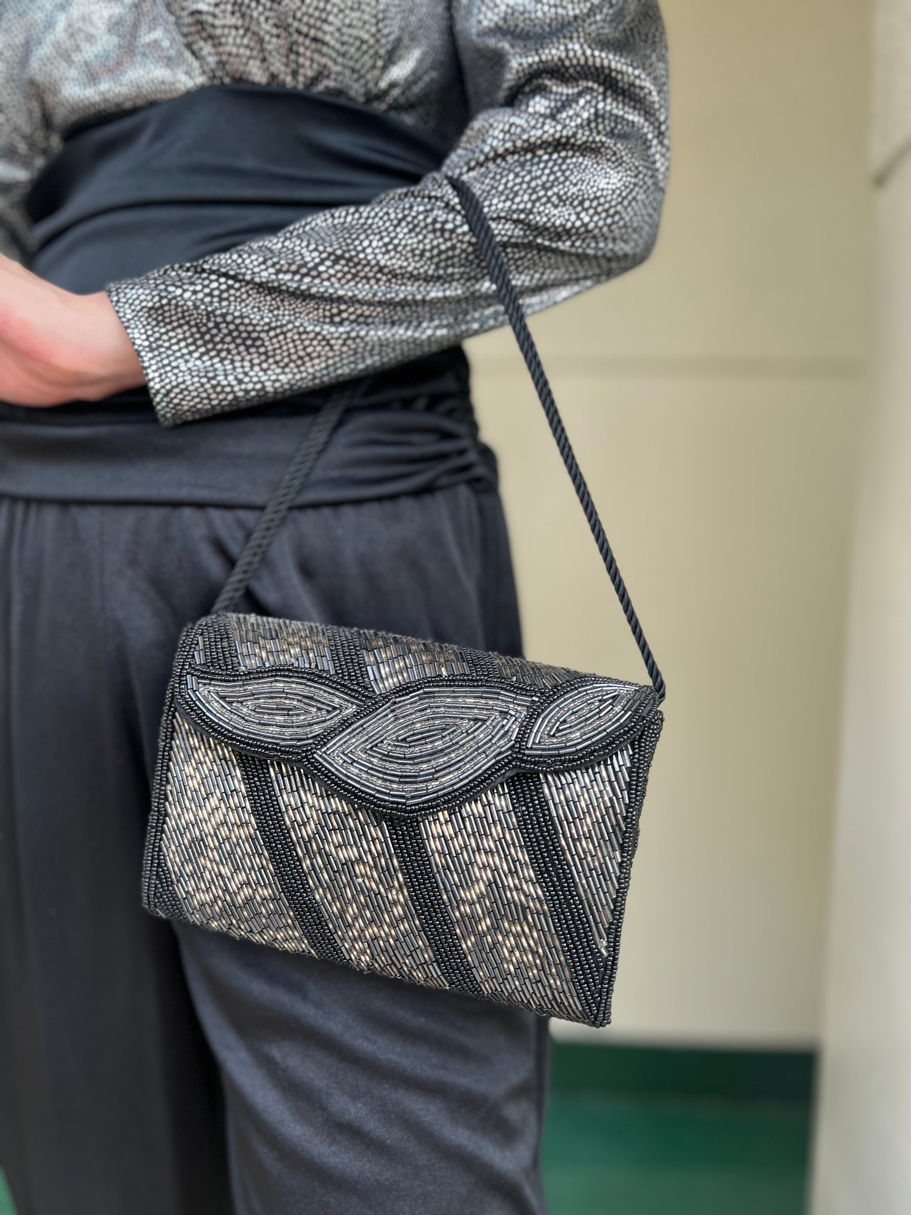 Vintage black beads bag ( ヴィンテージ ブラック ビーズ バッグ
