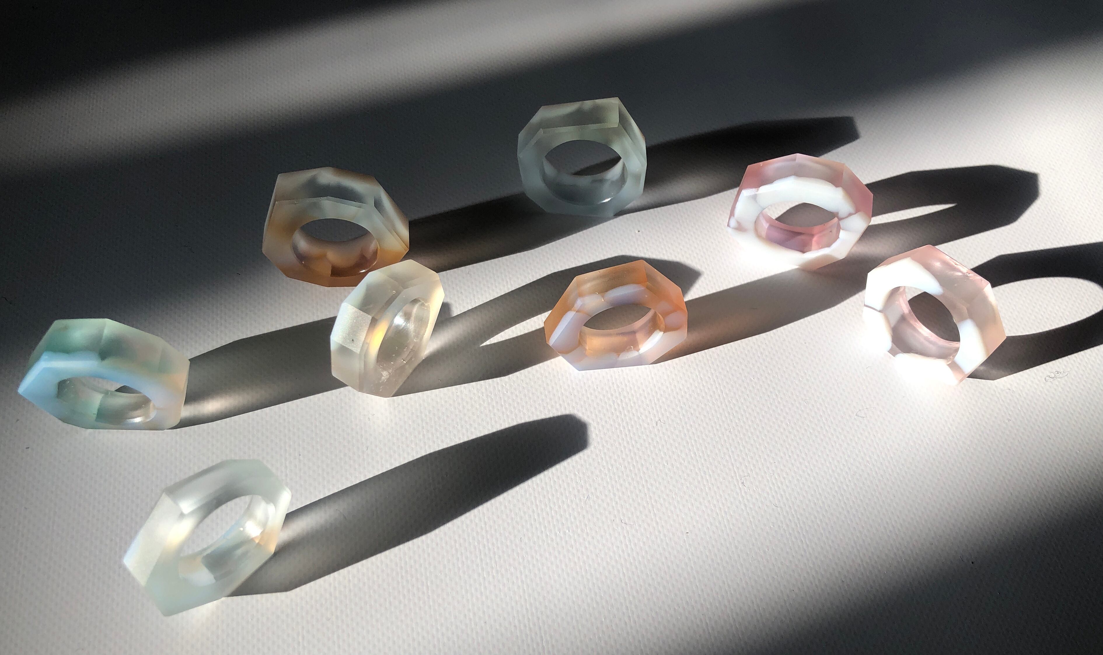 SELF - glass ring - opal 07