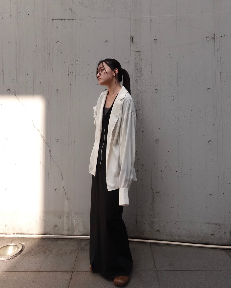 2way stripe long skirt | quūi