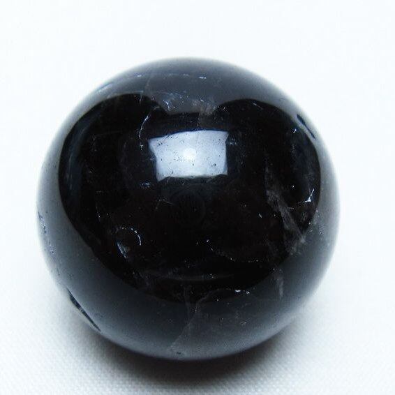モリオン 丸玉 33mm 黒水晶 スフィア 置物 一点物 141-7967