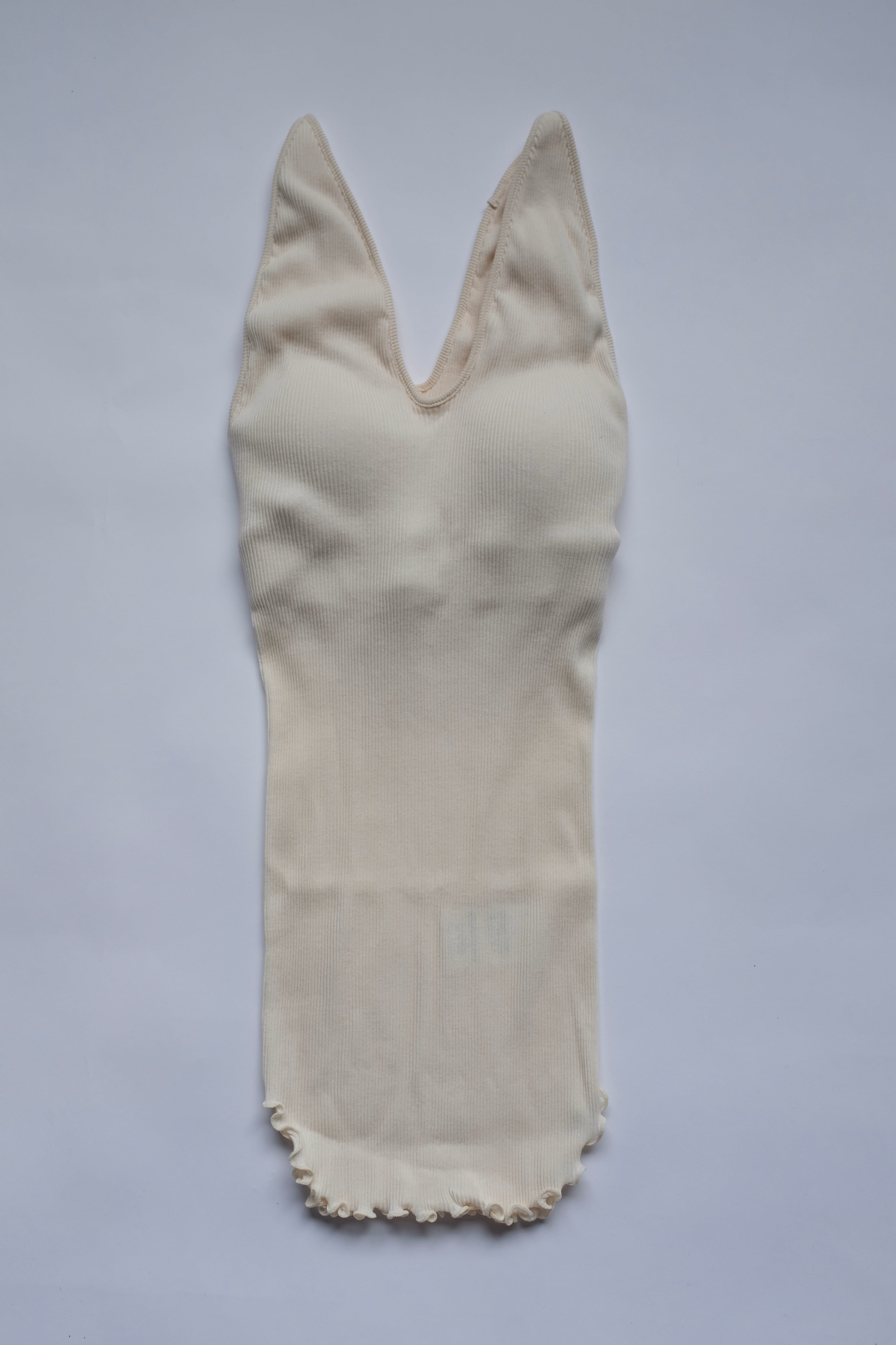 HAKUJI タンク　ホワイト　アイボリー TWIST COTTON BRA TANK|ツイスト コットン ブラ タンクツイスト