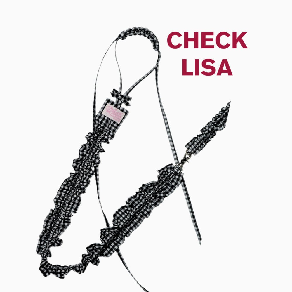 即納［littlesara］check frill leash（5color）リード | ropet