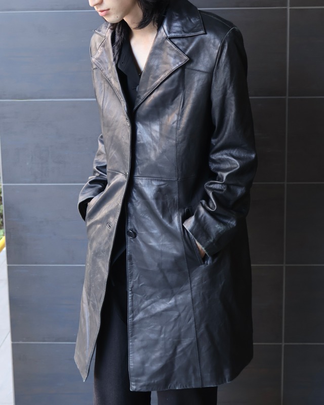 Single Leather Coat