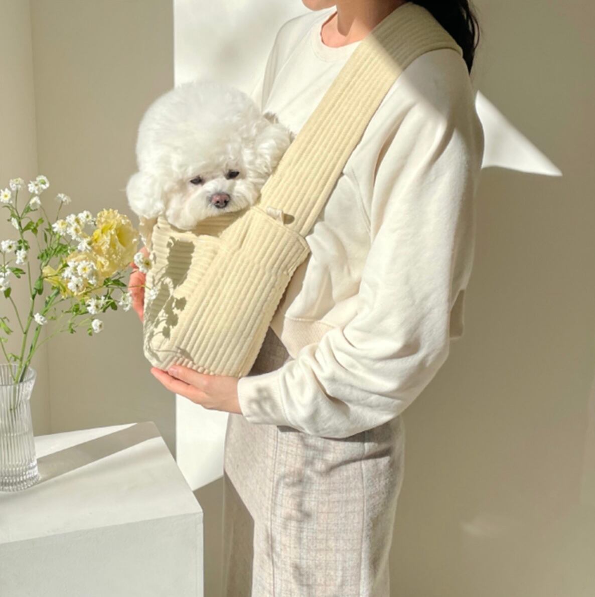 ギフト箱入り 送料込み 大人可愛い くすみ系カラー ふんわりピンクのフラワー犬 送料無料あす楽対応 ハンドメイド 日用品 インテリア Roe Solca Ec