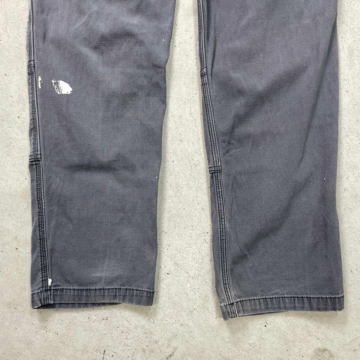 CarhartダブルニーダックワークパンツW36チャコールグレーフェードブラック Carhartt カーハート ダブルニー ダック ワークパンツ ペンキ飛び