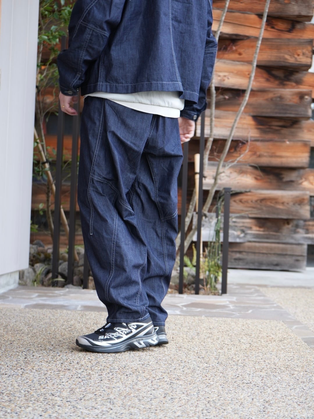 and wander アンドワンダー【Denim Wide Pants デニムワイドパンツ