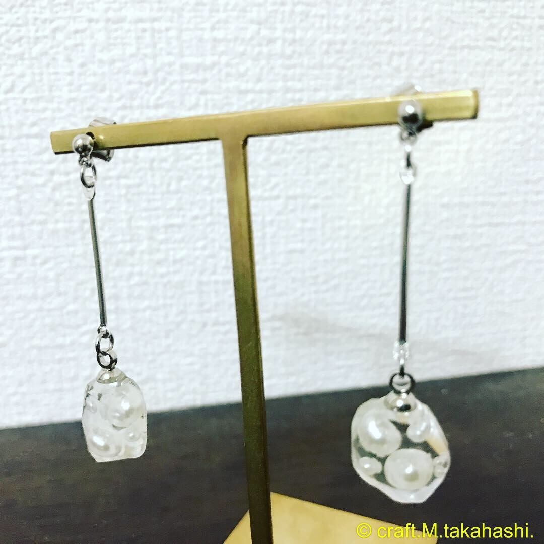 0109:揺れるパールのクリアピアス