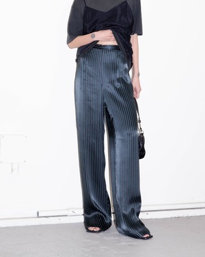 1990s GIORGIO ARMANI - striped silk blend wide trousers