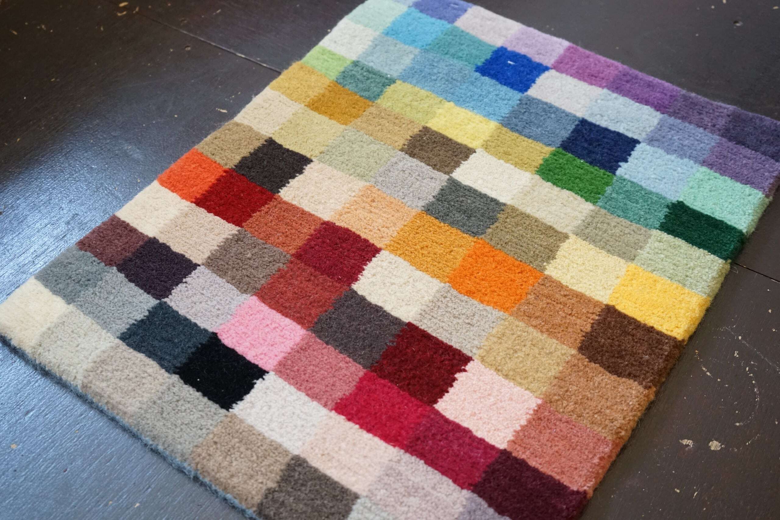 96COLOR-BLOCK_ SMALL RUG_スモールラグ_ウールラグ_手織り