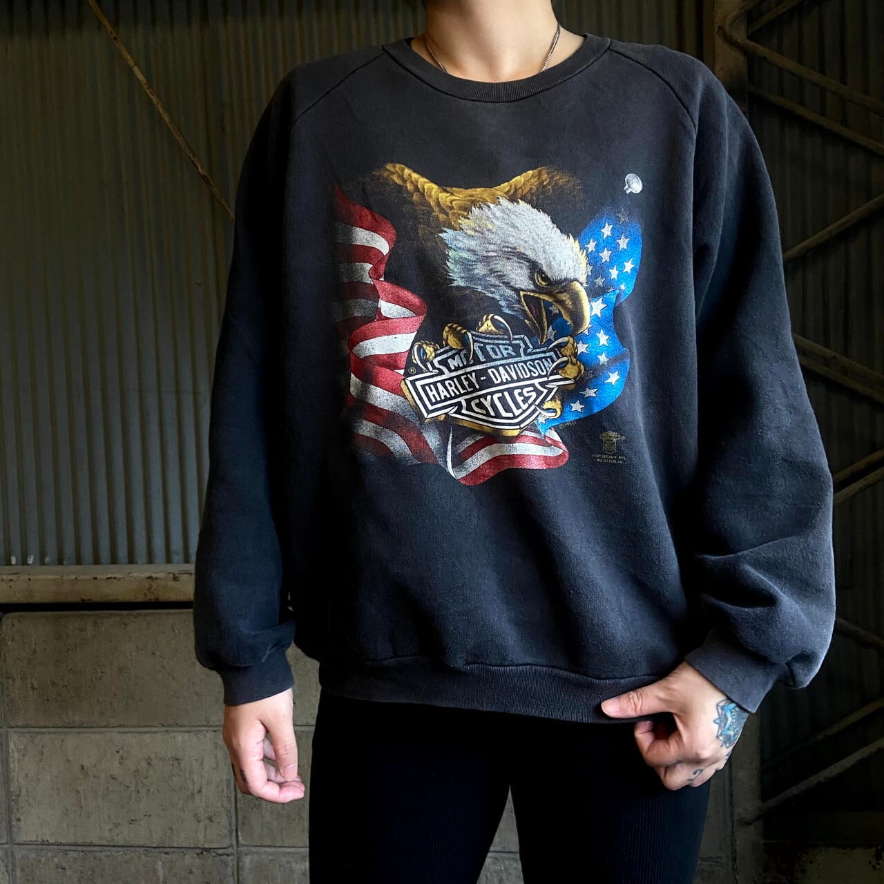80年代 USA製 Harley-Davidson ハーレーダビッドソン イーグル ロゴ  