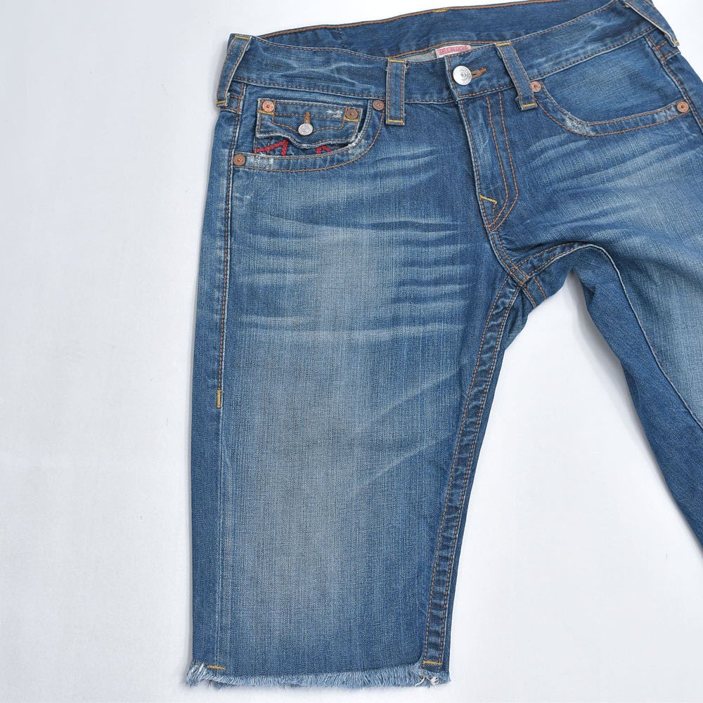 トゥルーレリジョン デニムショートパンツ y2k 平成ギャル USA製 ブランド 00s～ USA製 True Religion トゥルーレリジョン カットオフ デザイン