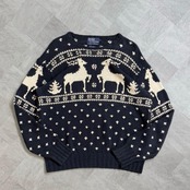 【希少】ポロラルフローレン ハンドニット 90s ノルディック柄 リネン 美品