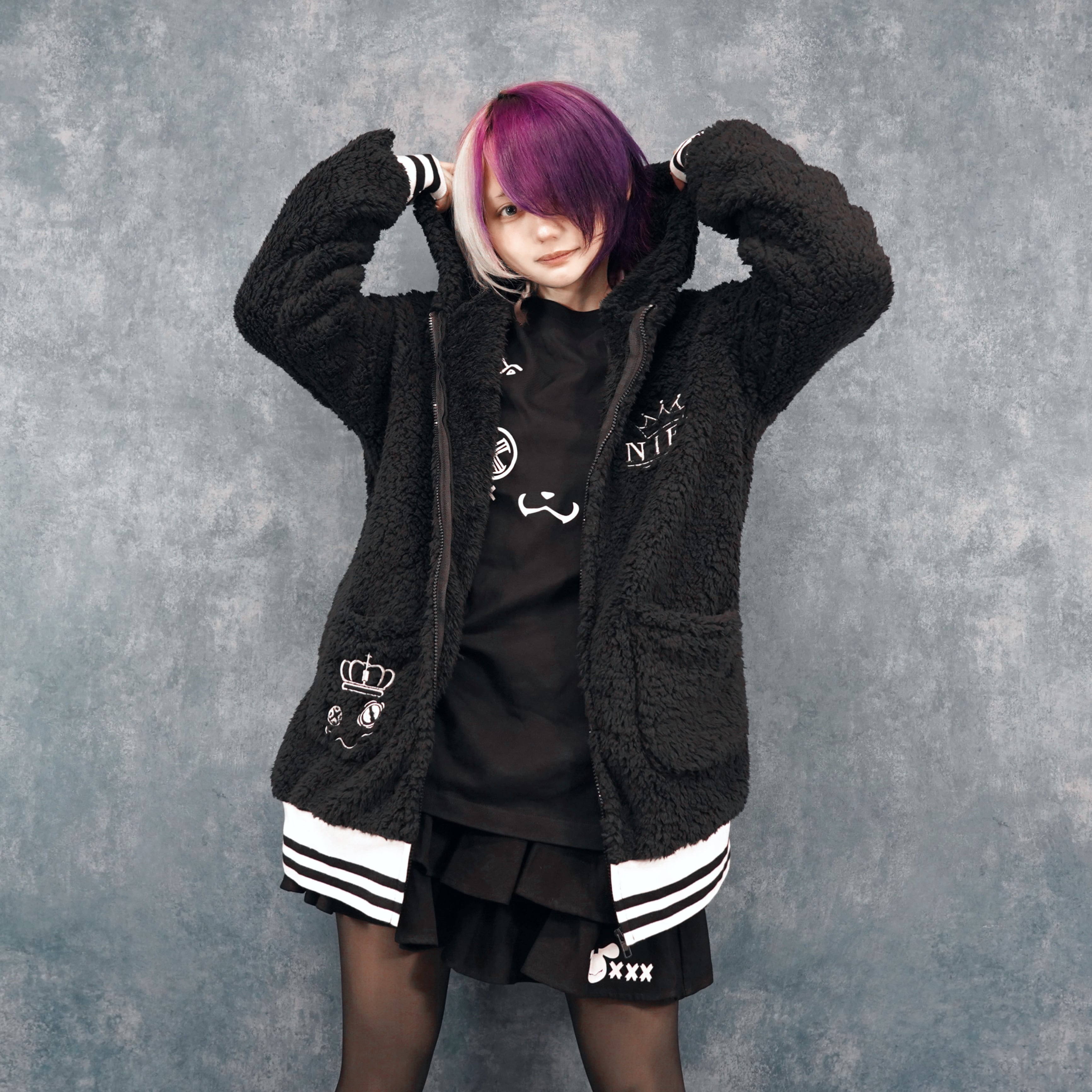 全刺繍CROWN BLACK BOA ZIP OUTER | NIER CLOTHING