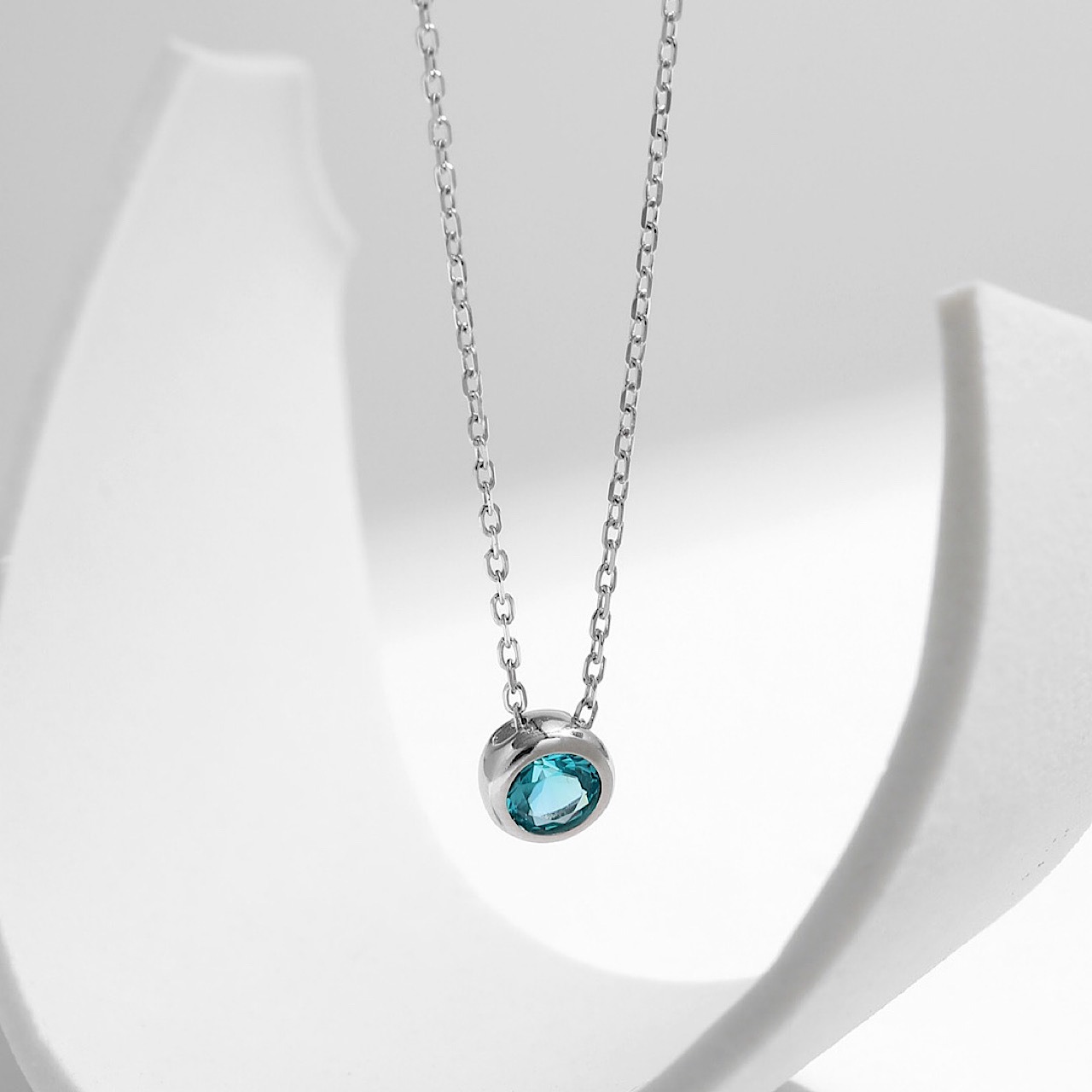 ペンダント おしゃれ 1粒 キラキラ ダイヤモンド ブルー ネックレス - 5