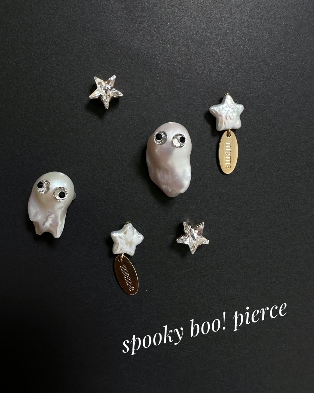 MEME spooky boo! pierce ミーミー おばけイヤリング3点淡水パール