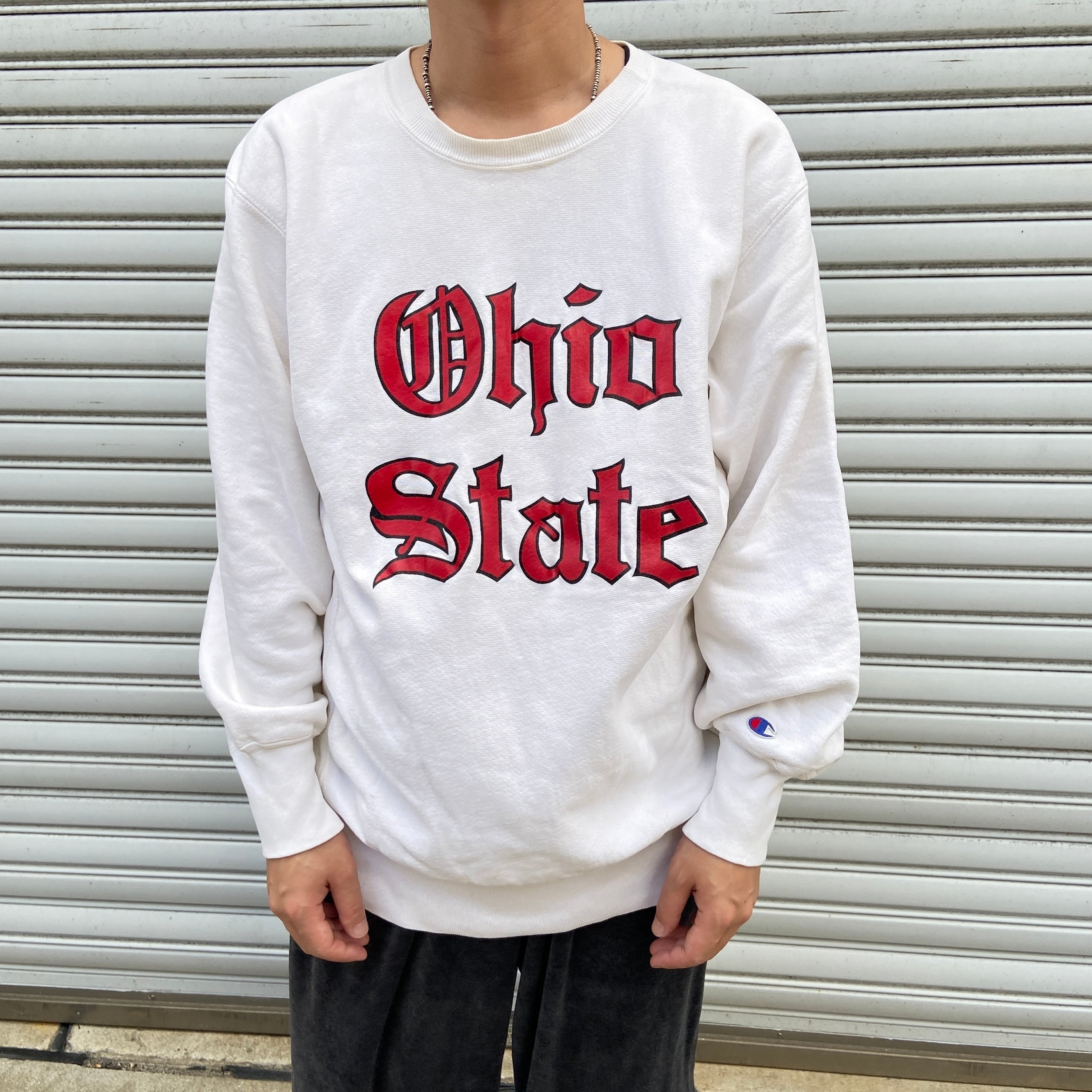 90s Champion OHIO STATE リバースウィーブ USA製 白 | 古着屋 Uan powered by BASE