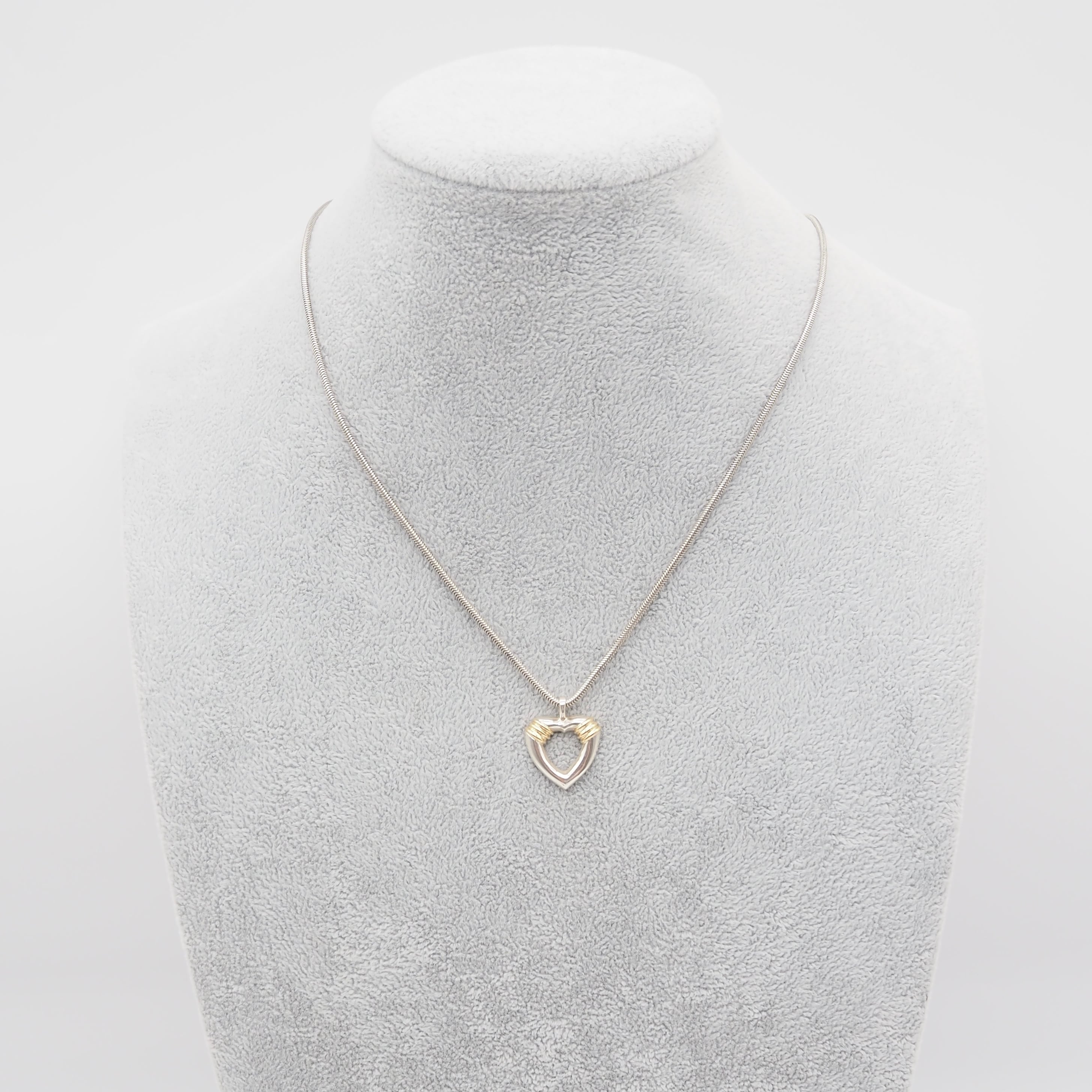 Tiffany&Co. スネークチェーン ハート コンビ ネックレス シルバー925