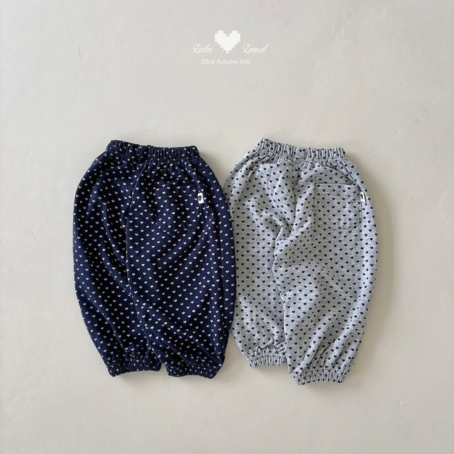 【ﾉﾍﾞﾙﾃｨ＆送料無料】Heart jogger pants / lalaland