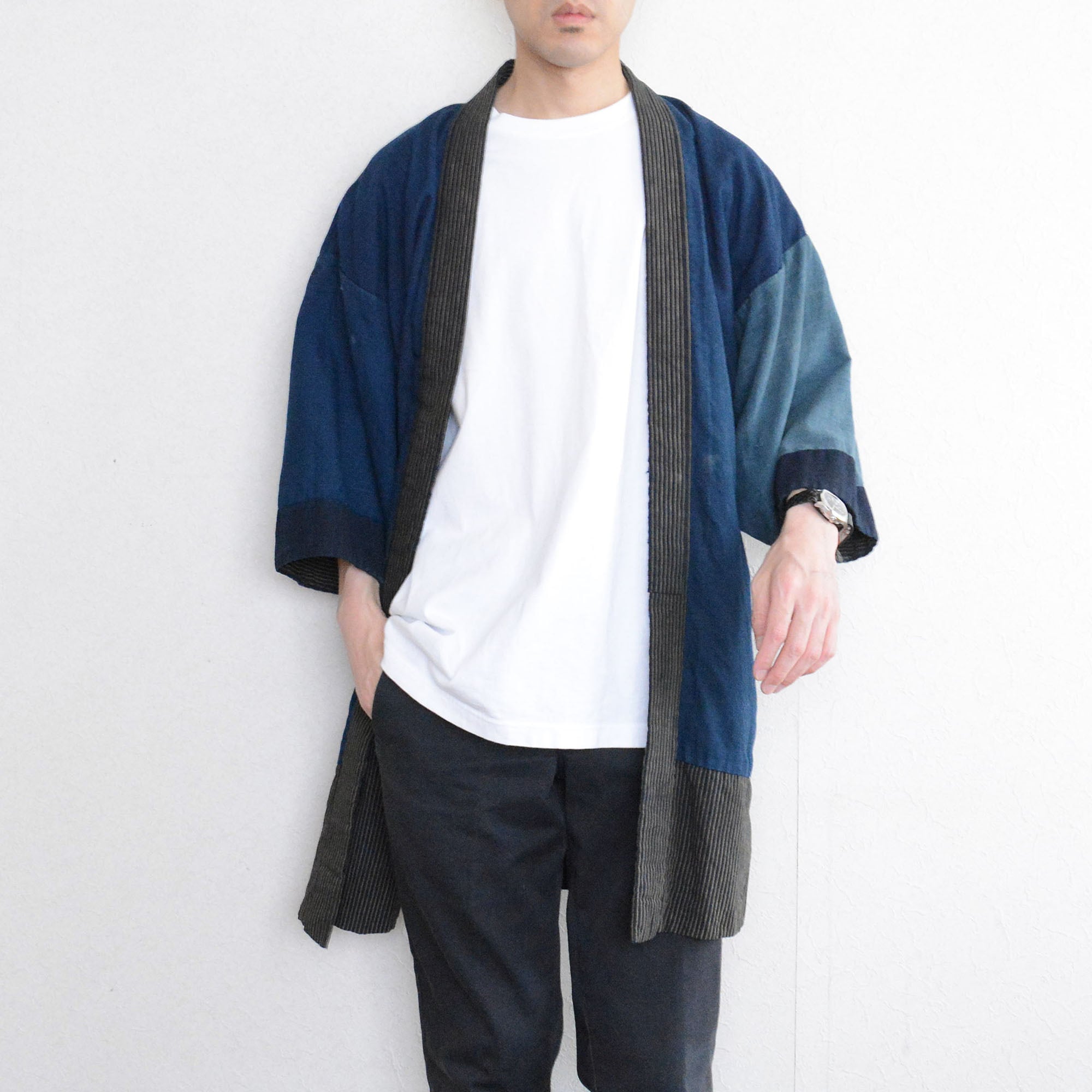 野良着 藍染 着物 木綿 クレイジーパターン ジャパンヴィンテージ | Noragi Jacket Men Crazy Pattern Indigo  Kimono Cotton Japan Vintage | 難波商店 powered by BASE