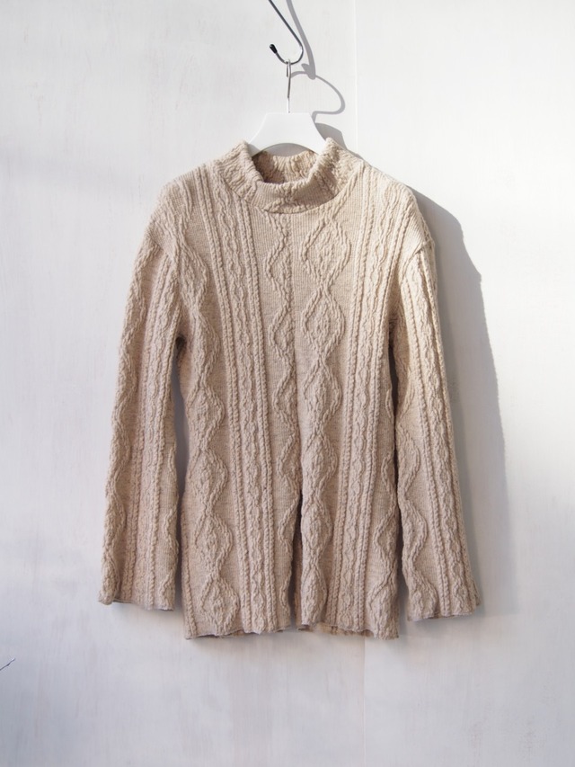 NATSUMI ZAMA　Brainded Knit Tops　Beige【nz-19aw-top1-bg】