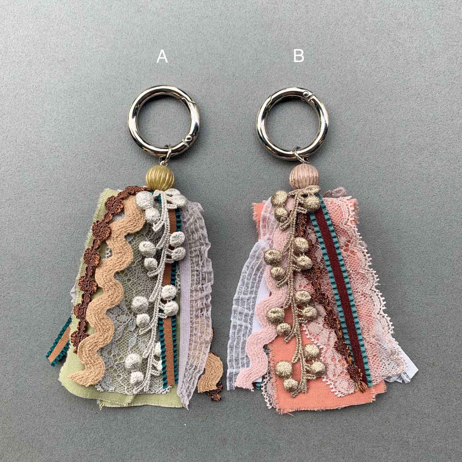 いろいろリボンのタッセルバッグチャーム | Dua-アクセサリーパーツ