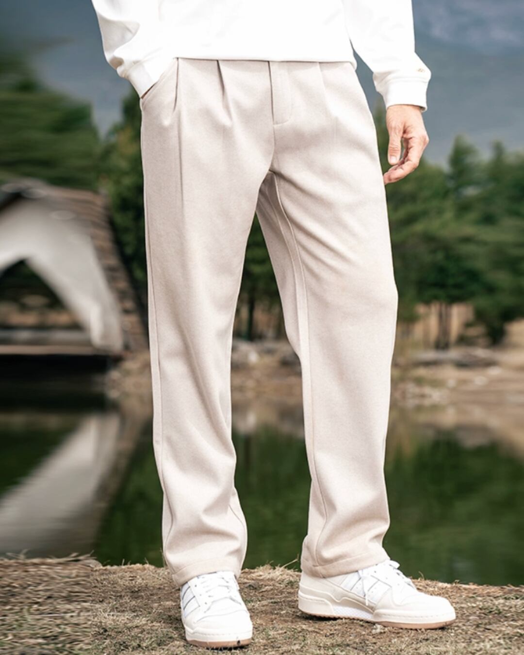 ストレート スラックスパンツ 4色 E0169