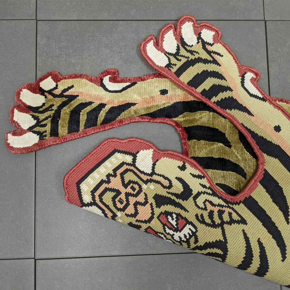 Tibetan Tiger Rug (Mサイズ シルク NIGOモデル 073) チベタン Tibetan Tiger Rug (Mサイズ シルク NIGOモデル 073) チベタン