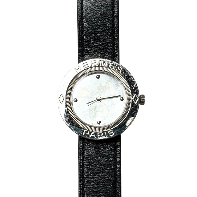 HERMES shell dial quartz watch “passe-passe”