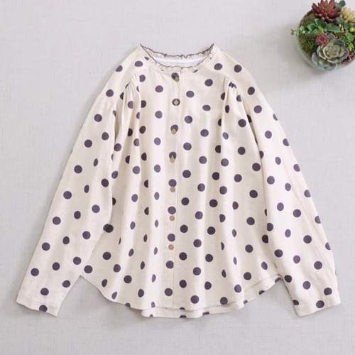 ドット柄コットンブラウス ・10403
