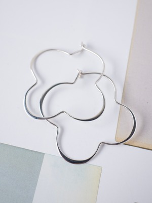 ♧ Clover Hoop Earrings / SIlver - 016